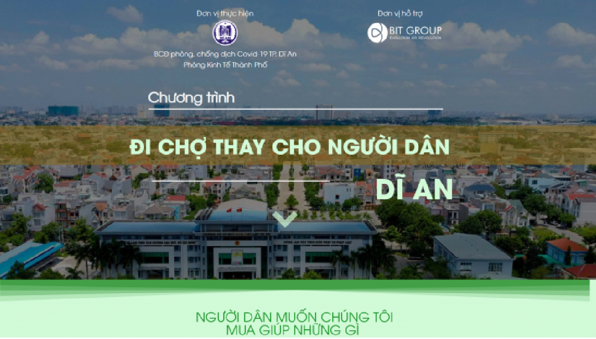 THÀNH PHỐ DĨ AN – TỈNH BÌNH DƯƠNG TRIỂN KHAI ĐI CHỢ HỘ CHO NGƯỜI DÂN DĨ AN