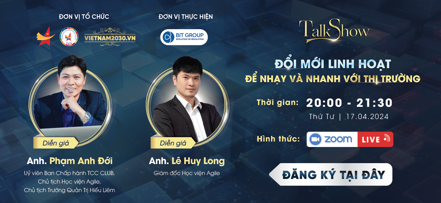 TALKSHOW VIETNAM2030 ONLINE SỐ 59: “ĐỔI MỚI LINH HOẠT: ĐỂ NHẠY VÀ NHANH VỚI THỊ TRƯỜNG”