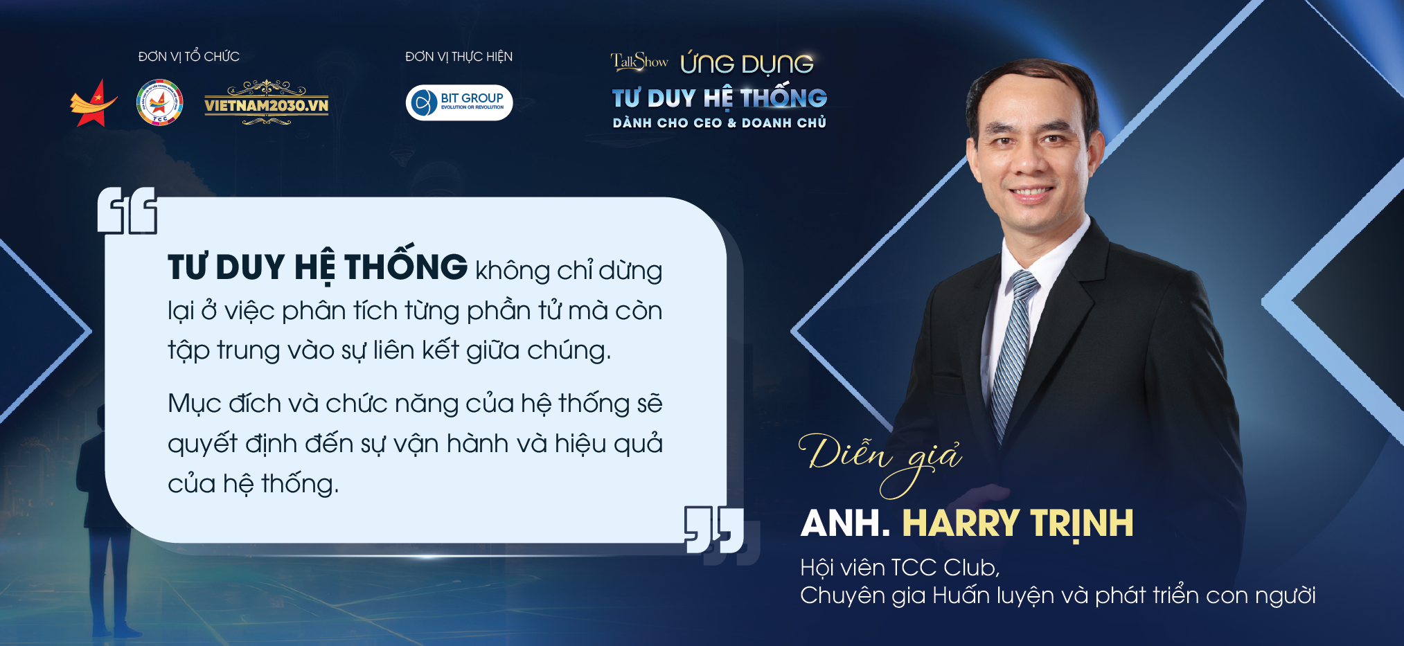 TALKSHOW 70: ỨNG DỤNG TƯ DUY HỆ THỐNG DÀNH CHO CEO & DOANH CHỦ